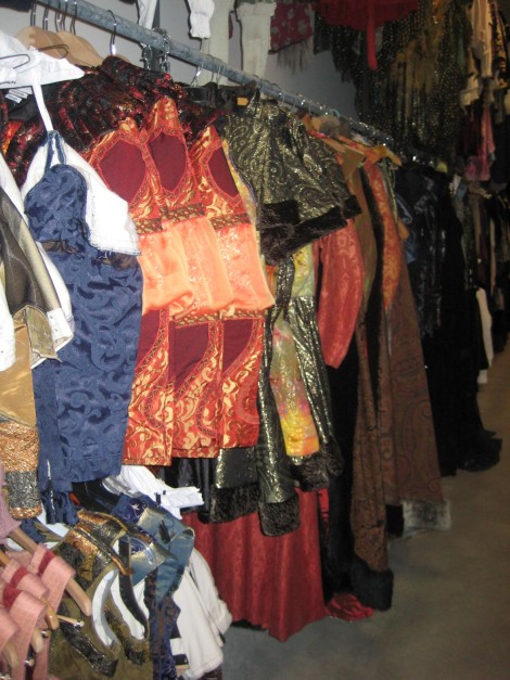 Rack of costumes for Houston Ballet's 'Swan Lake'