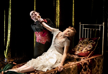 Caradoc and the sleeping Aurora in Matthew Bourne's 'Sleeping Beauty.