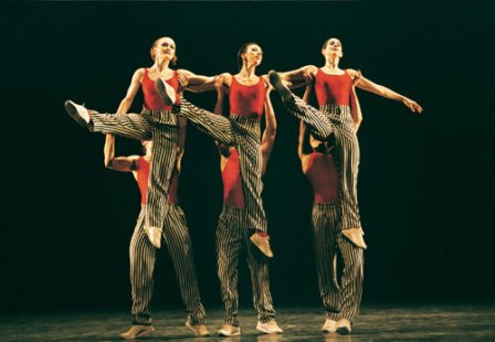 Dorcas Walters, Mikaela Polley, Grace Maduell and partners in 'In the Upper Room', Birmingham Royal Ballet. Photo Bill Cooper (choreography Twyla Tharp; © 1992 Twyla Tharp)
