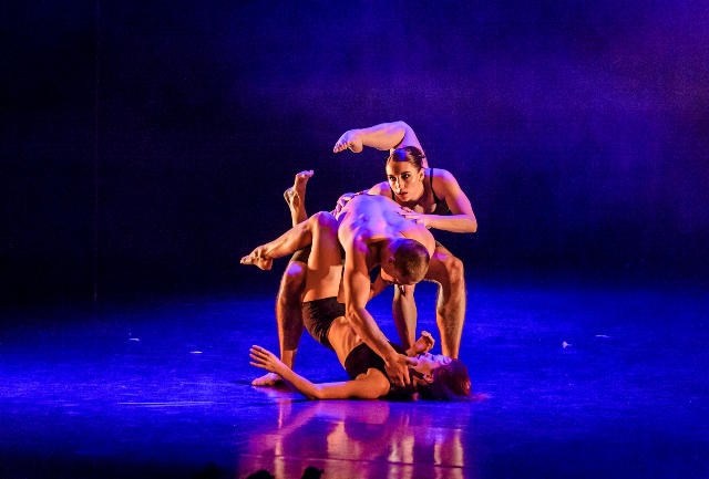 (l-r) Elise May, Thomas Gundry and Michelle Barnett in Natalie Weir's '7 Deadly Sins'. Expressions Dance Company, 2015. Photo: Chris Herzfeld