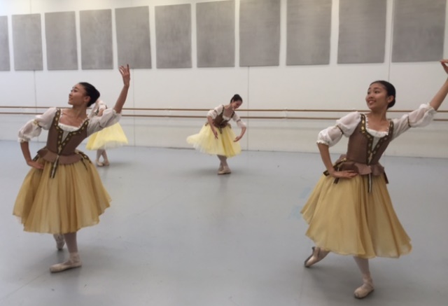 Coppelia's friends in rehearsal, Australian Conservatoire of Ballet, 2015