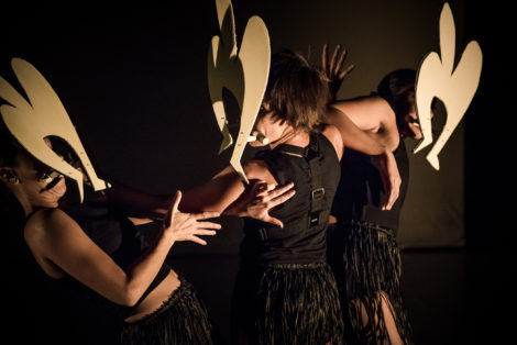 Scene from Ghenoa Gela's Fragments of Malungoka-Women of the Sea. Photo: (c) Gregory Lorenzutti for Dancehouse, 2016.