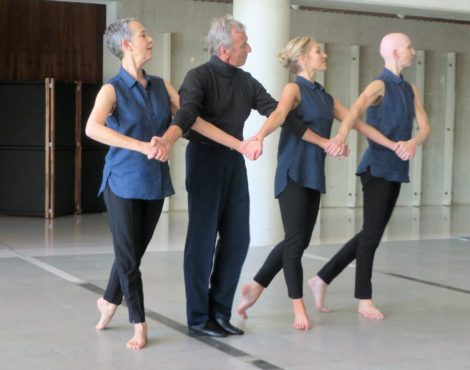 (l-r) Julia Cotton, Patrick-Harding-Irmer, Elle Cahill and Anca Frankenhaueser in 'Quartet for David', 2016.