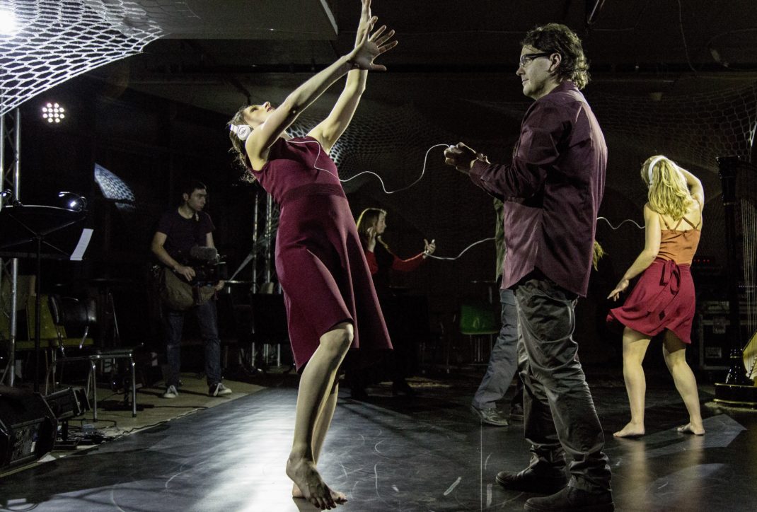 Alison Plevey (left) in 'Strings Attached', Australian Dance Party 2016. Photo: © Lorna sim