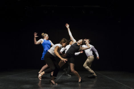 Dancers of Australian Dance Party in. 'Weave hustle and halt', 2017. Photo: Lorna Sim