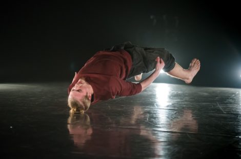 Nick Jachno in 'Falling on succession' from the ONCE season. New Zealand School of Dance, 2017. Photo:© Stephen A'Court.