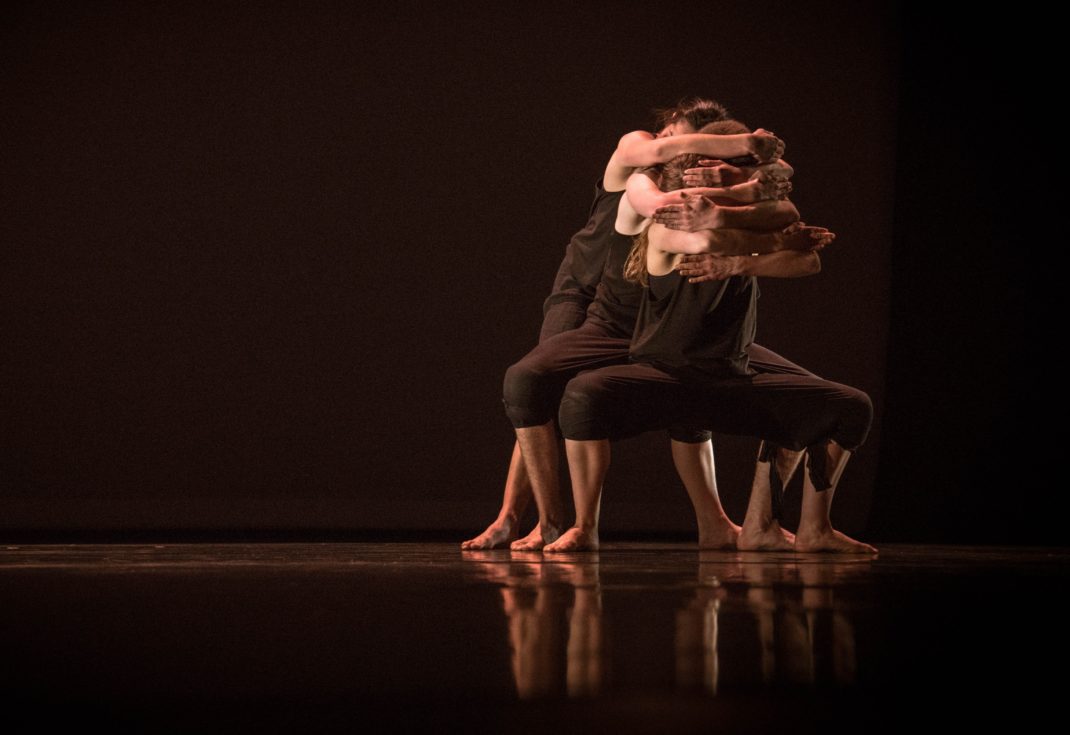 Emily Hancock, Oliver Carruthers and Atalya Loveridge in Douglas Wright's 'Knee Dance'. Photo Amanda Billing