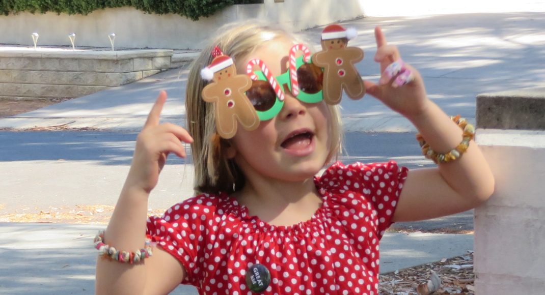 Clara's Christmas sunglasses