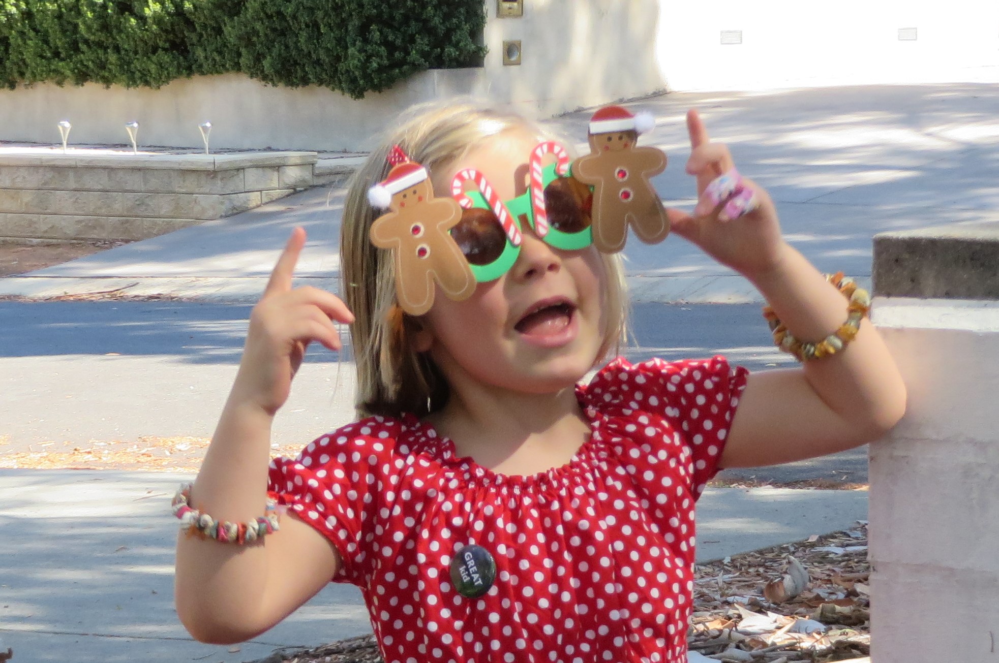 Clara's Christmas sunglasses