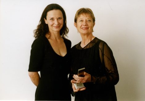 Michelle Potter and Tara Morice at the 2001 Australian Dance Awards. Photo Richard Merchant