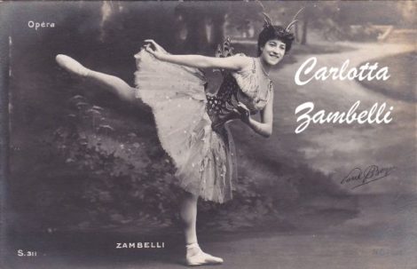 Postcard showing Italian ballerina Carlotta Zambelli