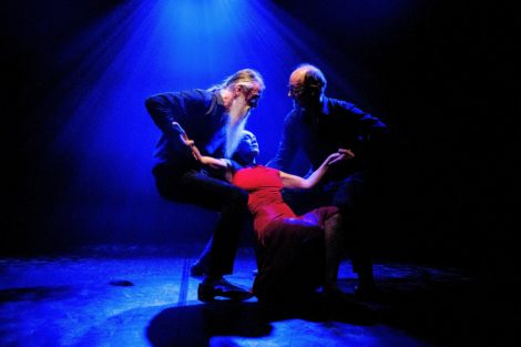 Liz Lea with Greg Barratt and David Turbayne in RED, 2018. Photo: Lorna Sim