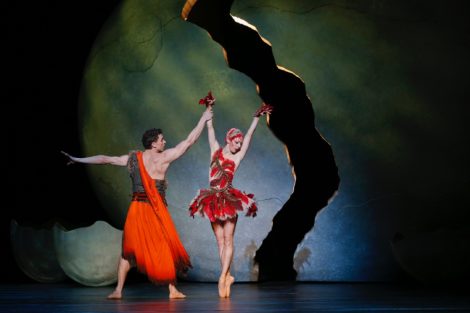 Kevin Jackson and Lana Jones in ‘Firebird.’ The Australian Ballet, 2018. Photo: Jeff Busby