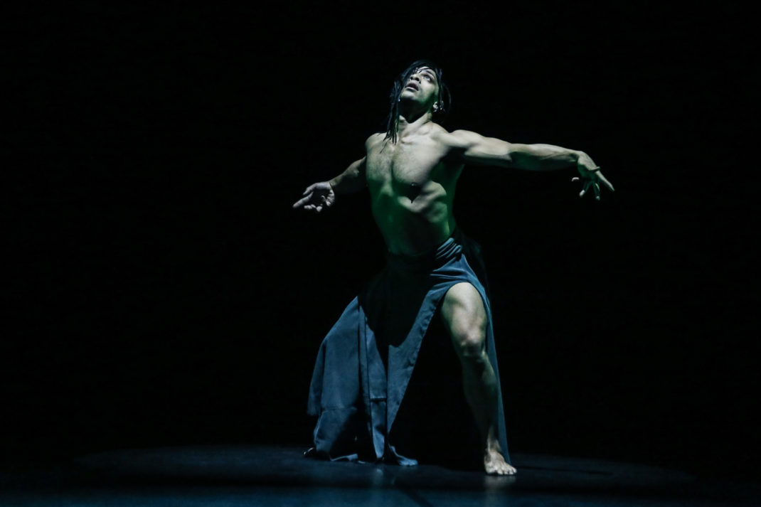 Thomas Fonua in 'The Beginning of Nature', Australian Dance Theatre 2018. Photo: © David James McCarthy