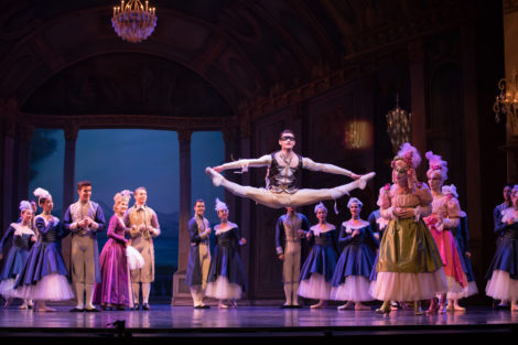 Liam Geck as the Jester in ‘Cinderella’ Queensland Ballet, 2018. Photo:David Kelly