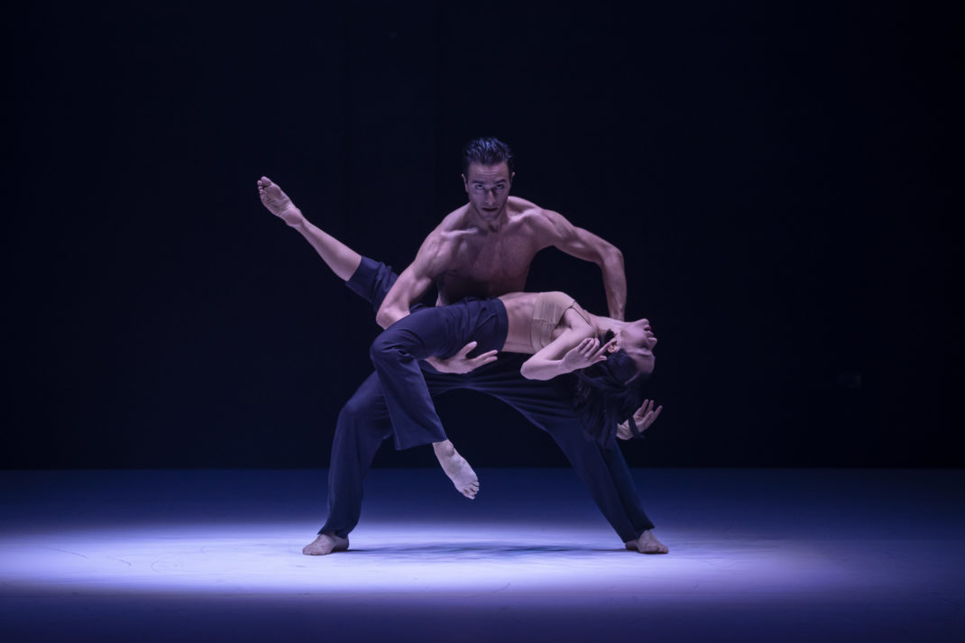 Charmene Yap and Davide Di Giovanni in 'ab [intra]', Sydney Dance Company, 2018. Photo: Pedro Greig