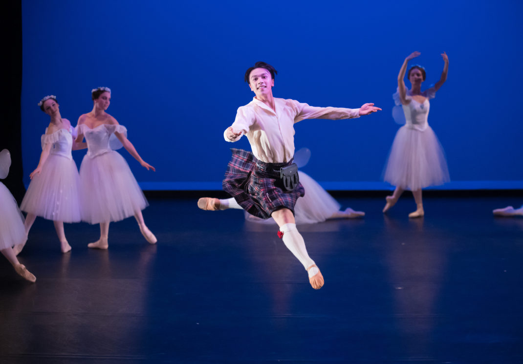 Bo Hao Zhan in August Bournonville's 'La Sylphide'. New Zealand School of Dance Graduation, 2018. Photo: ©Stephen A'Court