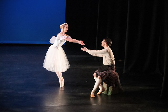 Jaidyn Cumming and Bo Hao ZHan in 'La Sylphide'. New Zealand School of Dance Graduation, 2018. Photo: Stephen A'Court