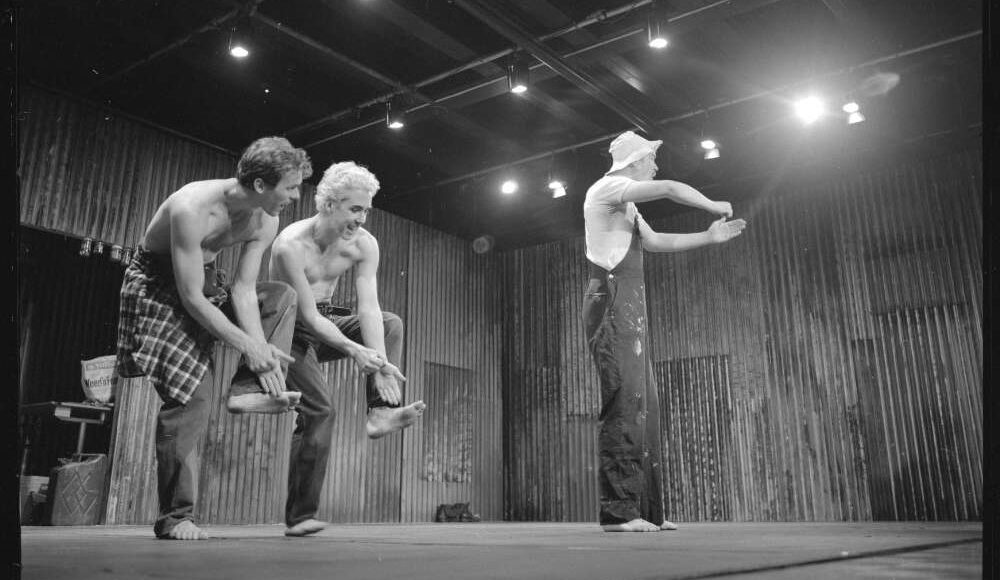 Dancers from Paige Gordon and Performance Group in 'Shed. A place where men can dance', Canberra 1996. Photo Loui Seselja