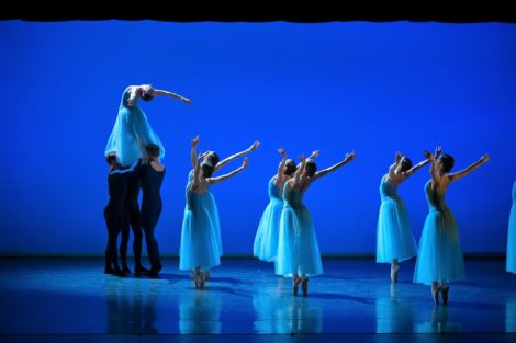 Dancers of Royal New Zealand Ballet in George Balanchine's 'Serenade', 2019. Photo: © Stephen A'Court