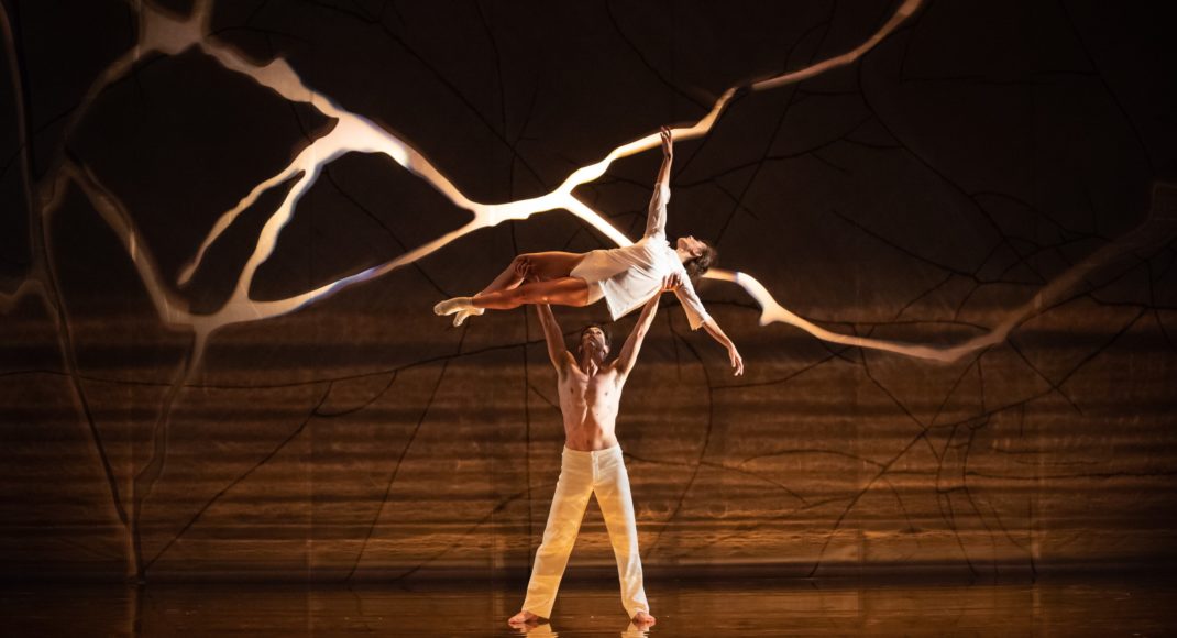Andrew Killian and Dimity Azoury in 'Aurum'. The Australian Ballet, 2019. Photo: © Daniel Boud