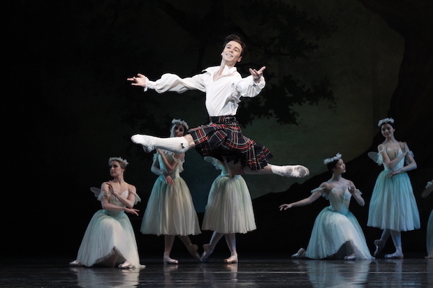 Daniel Gaudiello as James in 'La Sylphide', Act II. The Australian Ballet, 2013. Photo: © Jeff Busby